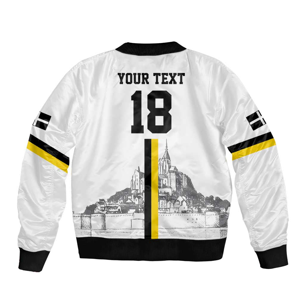 Custom Cornwall Football Bomber Jacket Mont Saint Michel - Wonder Print Shop