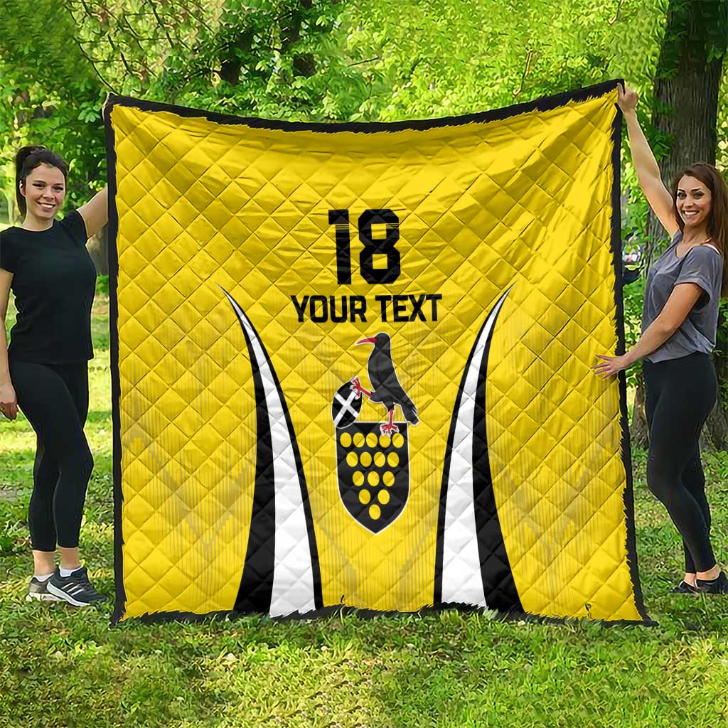 Custom Cornwall Rugby Quilt Cornish Chough Go Champion - Wonder Print Shop