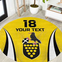 Custom Cornwall Rugby Round Carpet Cornish Chough Go Champion - Wonder Print Shop