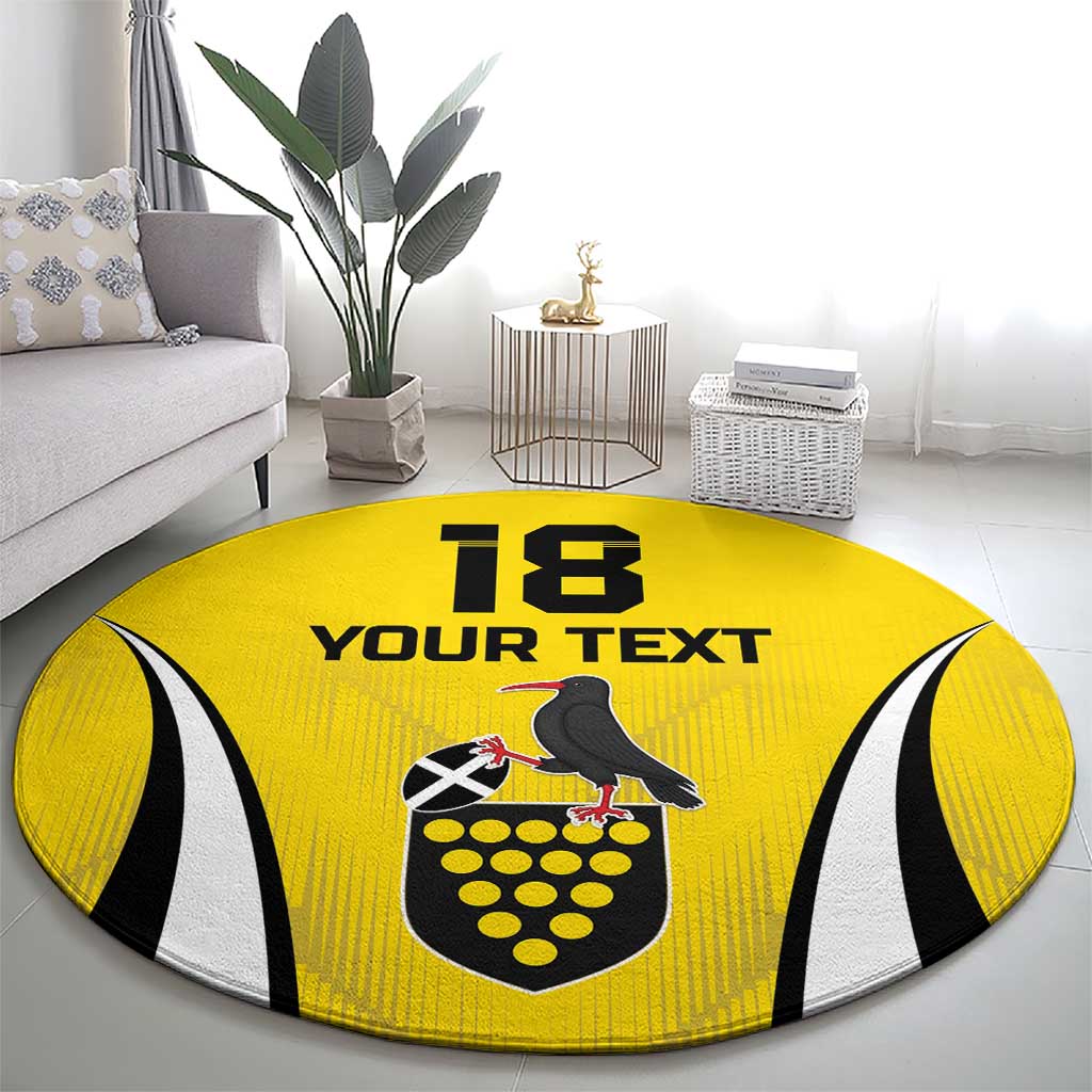 Custom Cornwall Rugby Round Carpet Cornish Chough Go Champion - Wonder Print Shop