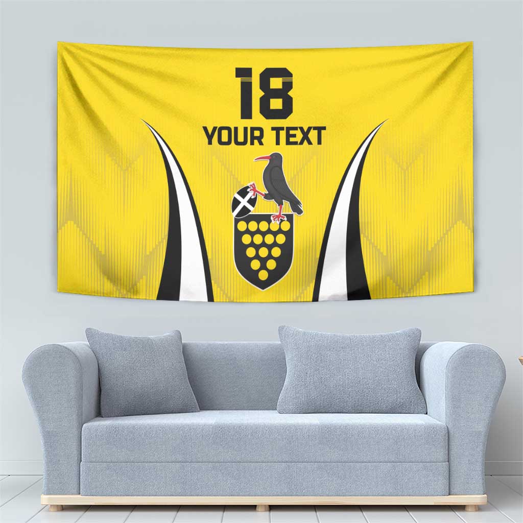 Custom Cornwall Rugby Tapestry Cornish Chough Go Champion - Wonder Print Shop