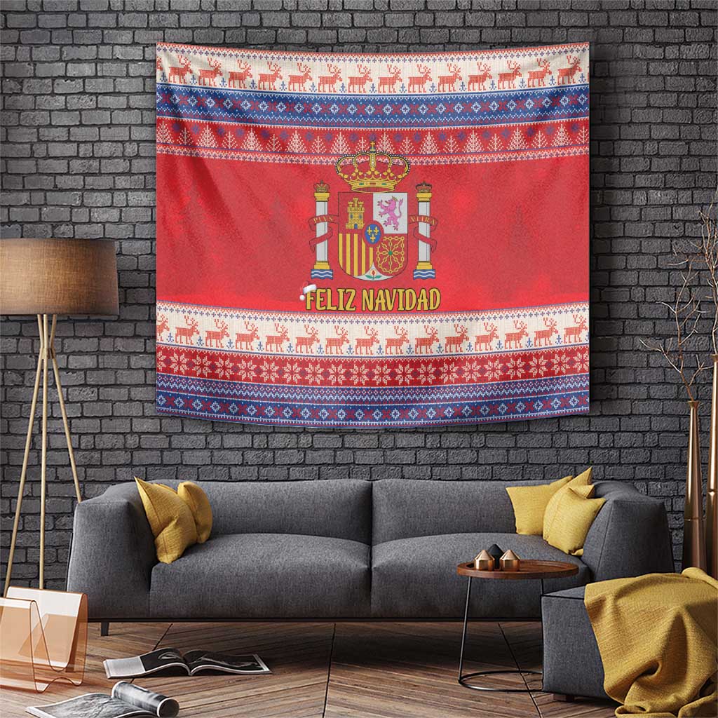 Spain Coat Of Arms Christmas Tapestry Feliz Navidad - Wonder Print Shop