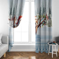 Blue sloth window curtains set on a window, with trees and 'Life is better with a sloth'