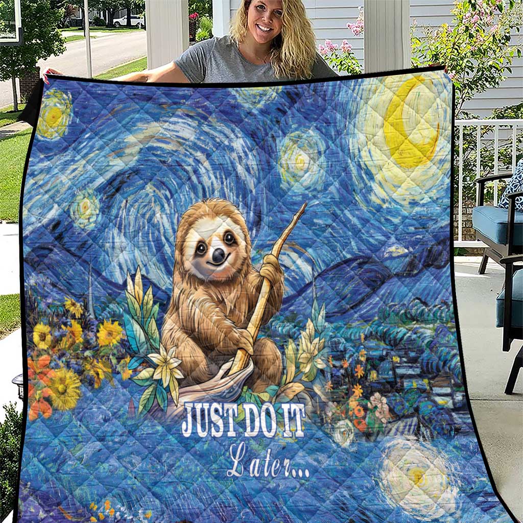 Sloth Starry Night Quilt I'm Not Lazy - Wonder Print Shop