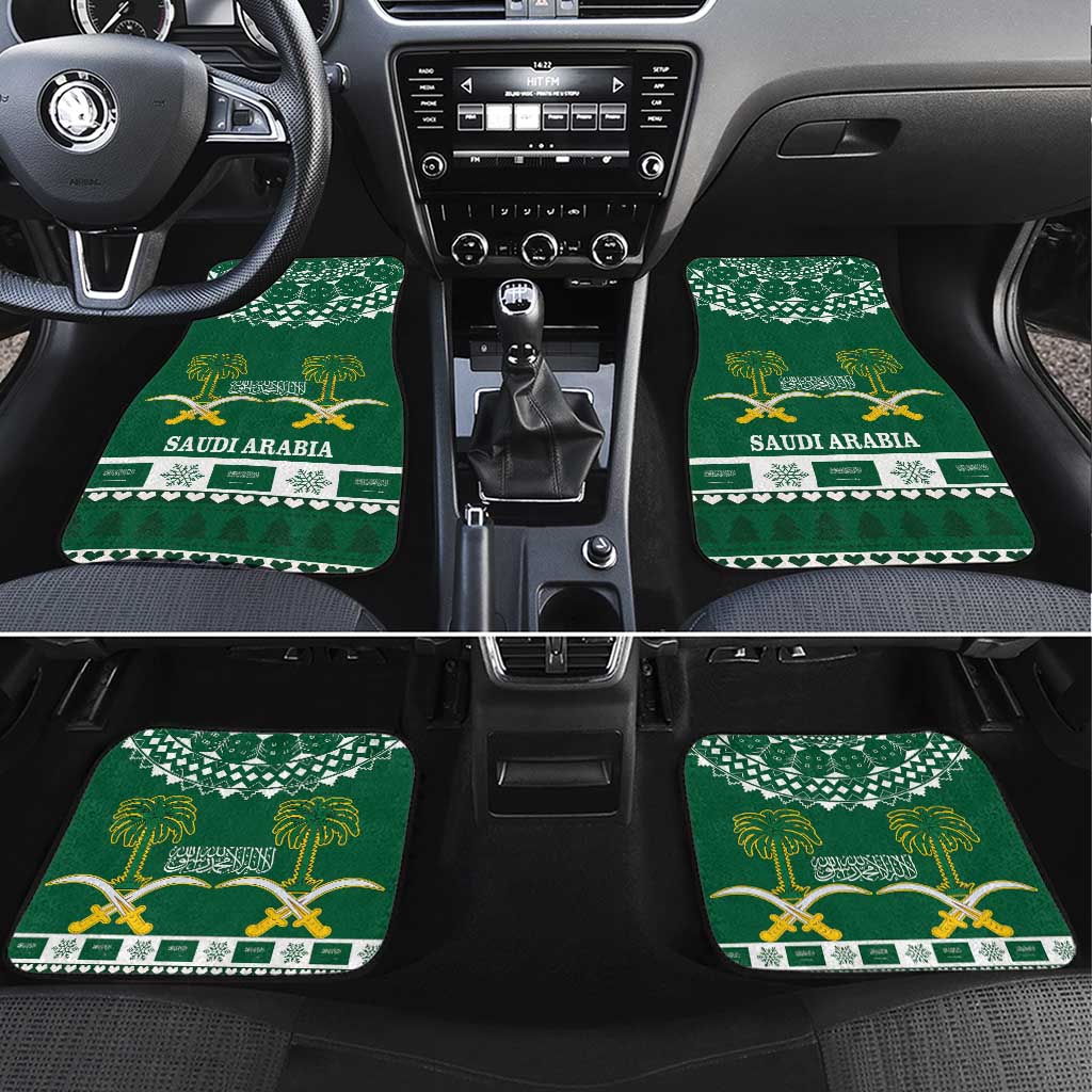 Saudi Arabia Christmas Car Mats Coat Of Arms Milad Mubarak - Wonder Print Shop