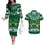 Saudi Arabia Christmas Couples Matching Off The Shoulder Long Sleeve Dress and Hawaiian Shirt Coat Of Arms Milad Mubarak - Wonder Print Shop