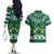 Saudi Arabia Christmas Couples Matching Off The Shoulder Long Sleeve Dress and Hawaiian Shirt Coat Of Arms Milad Mubarak - Wonder Print Shop