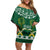 Saudi Arabia Christmas Family Matching Off Shoulder Short Dress and Hawaiian Shirt Coat Of Arms Milad Mubarak - Wonder Print Shop