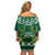 Saudi Arabia Christmas Family Matching Off Shoulder Short Dress and Hawaiian Shirt Coat Of Arms Milad Mubarak - Wonder Print Shop