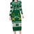 Saudi Arabia Christmas Long Sleeve Bodycon Dress Coat Of Arms Milad Mubarak - Wonder Print Shop