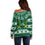 Saudi Arabia Christmas Off Shoulder Sweater Coat Of Arms Milad Mubarak - Wonder Print Shop