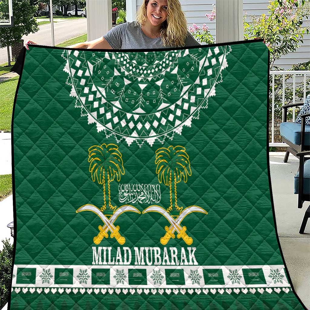 Saudi Arabia Christmas Quilt Coat Of Arms Milad Mubarak - Wonder Print Shop