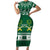 Saudi Arabia Christmas Short Sleeve Bodycon Dress Coat Of Arms Milad Mubarak - Wonder Print Shop