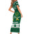 Saudi Arabia Christmas Short Sleeve Bodycon Dress Coat Of Arms Milad Mubarak - Wonder Print Shop