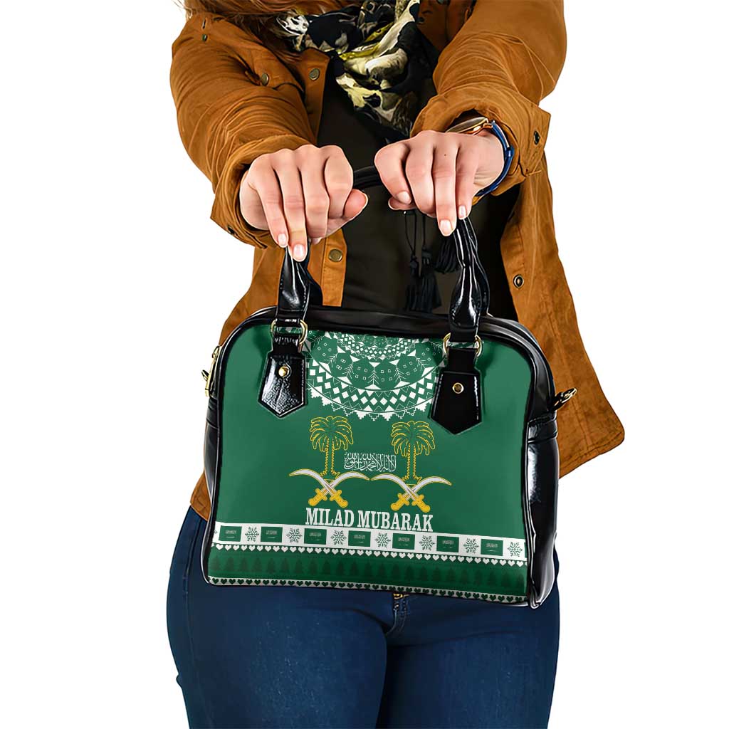 Saudi Arabia Christmas Shoulder Handbag Coat Of Arms Milad Mubarak