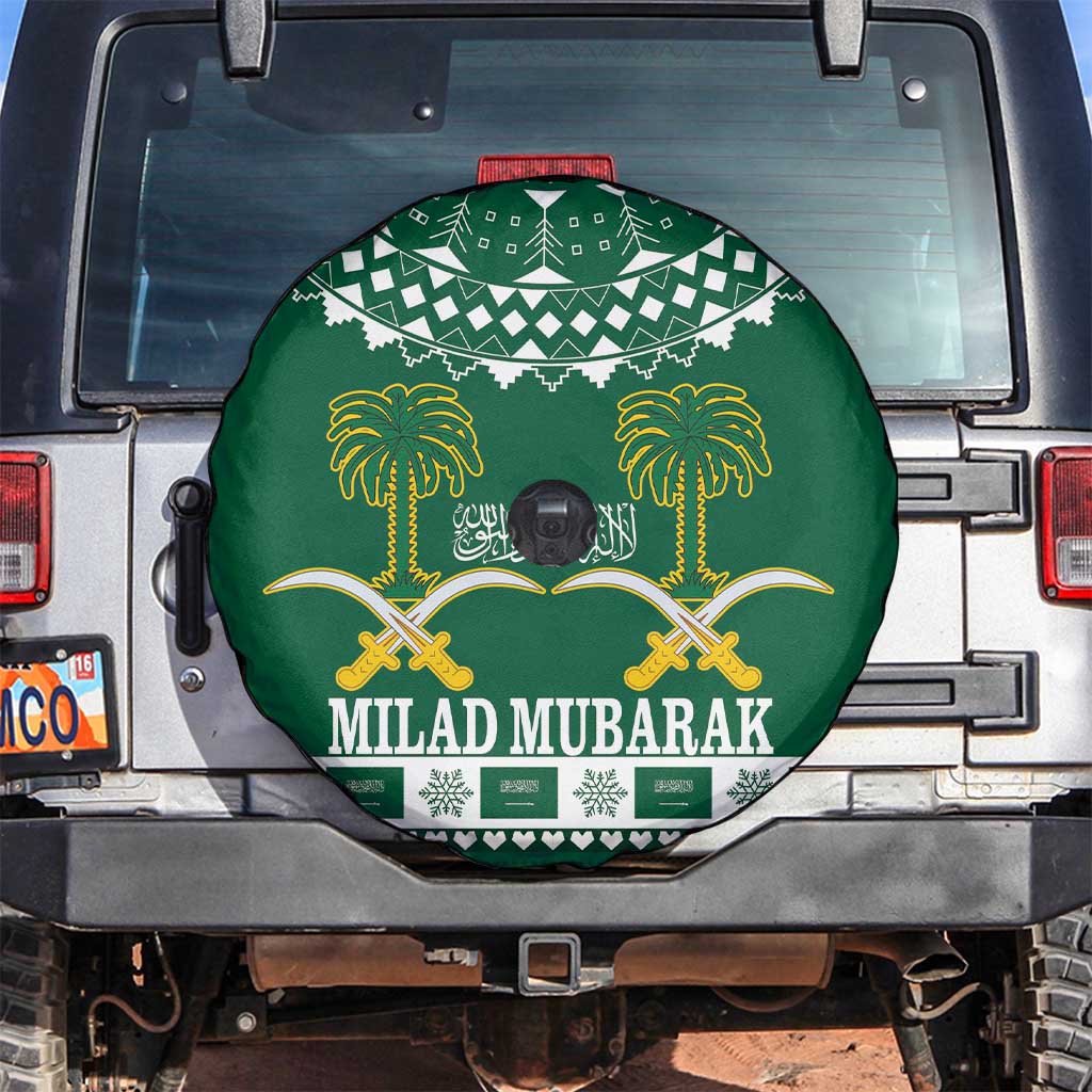 Saudi Arabia Christmas Spare Tire Cover Coat Of Arms Milad Mubarak - Wonder Print Shop