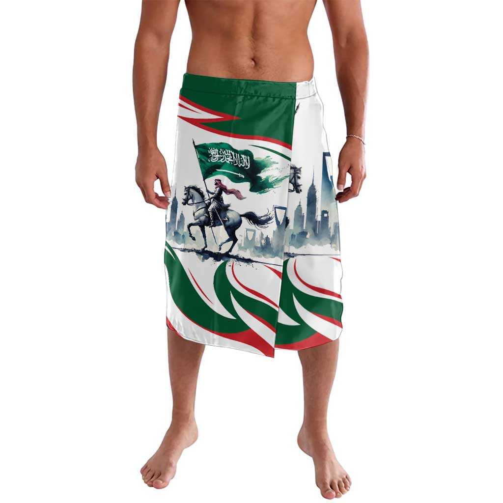 Green-and-white horse rider printed shorts with elastic waistband