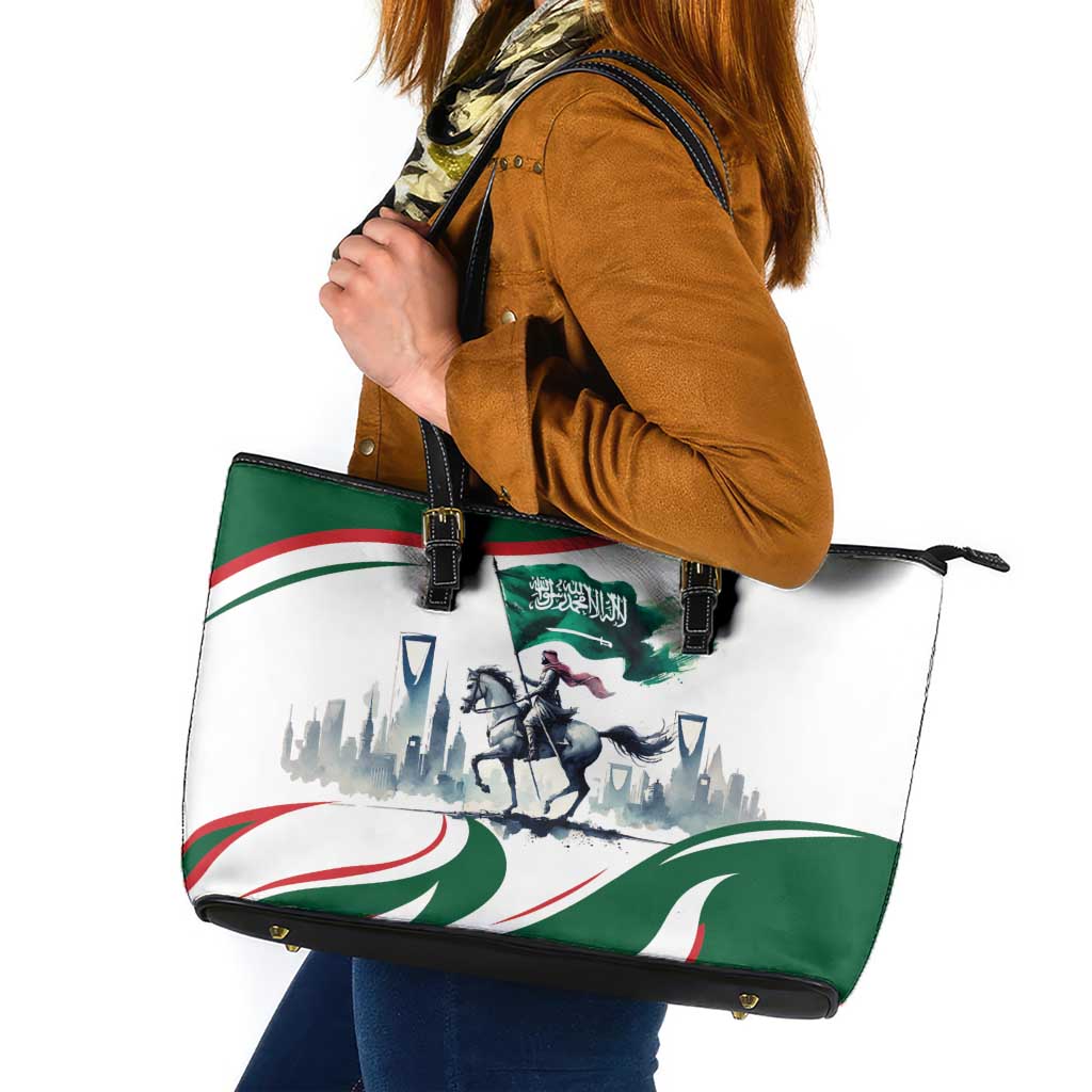 Saudi Arabia Horse Riders Leather Tote Bag Arab Style - Wonder Print Shop