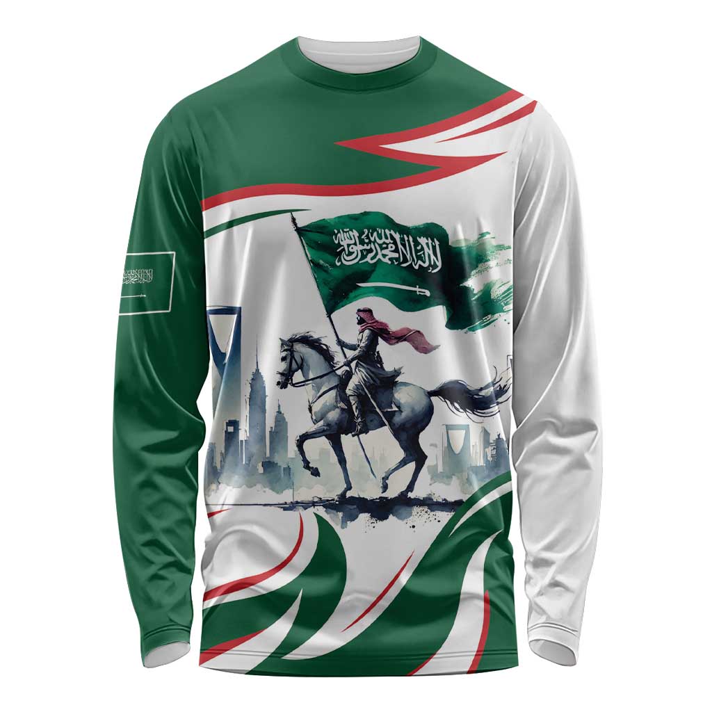 Saudi Arabia Horse Riders Long Sleeve Shirt Arab Style - Wonder Print Shop