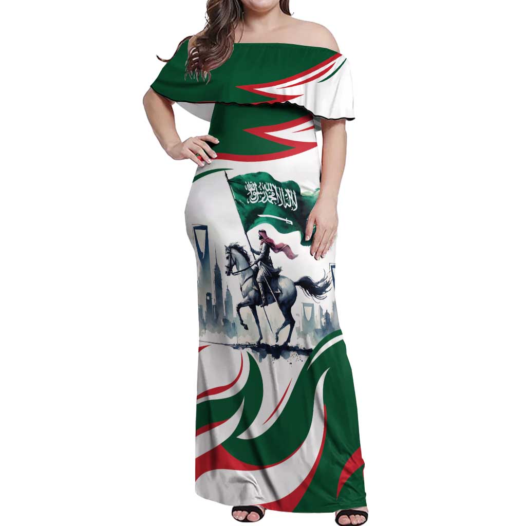 Saudi Arabia Horse Riders Off Shoulder Maxi Dress Arab Style - Wonder Print Shop