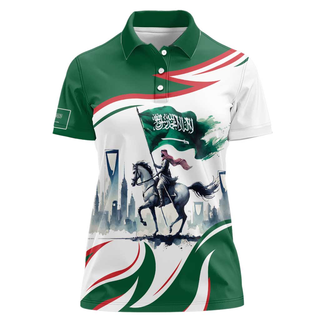 Saudi Arabia Horse Riders Women Polo Shirt Arab Style - Wonder Print Shop