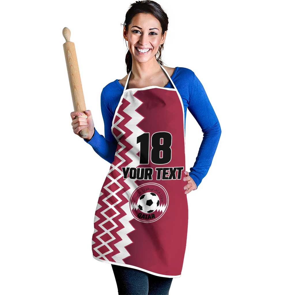 Custom Qatar Football Apron Maroon One Go Champion - Wonder Print Shop