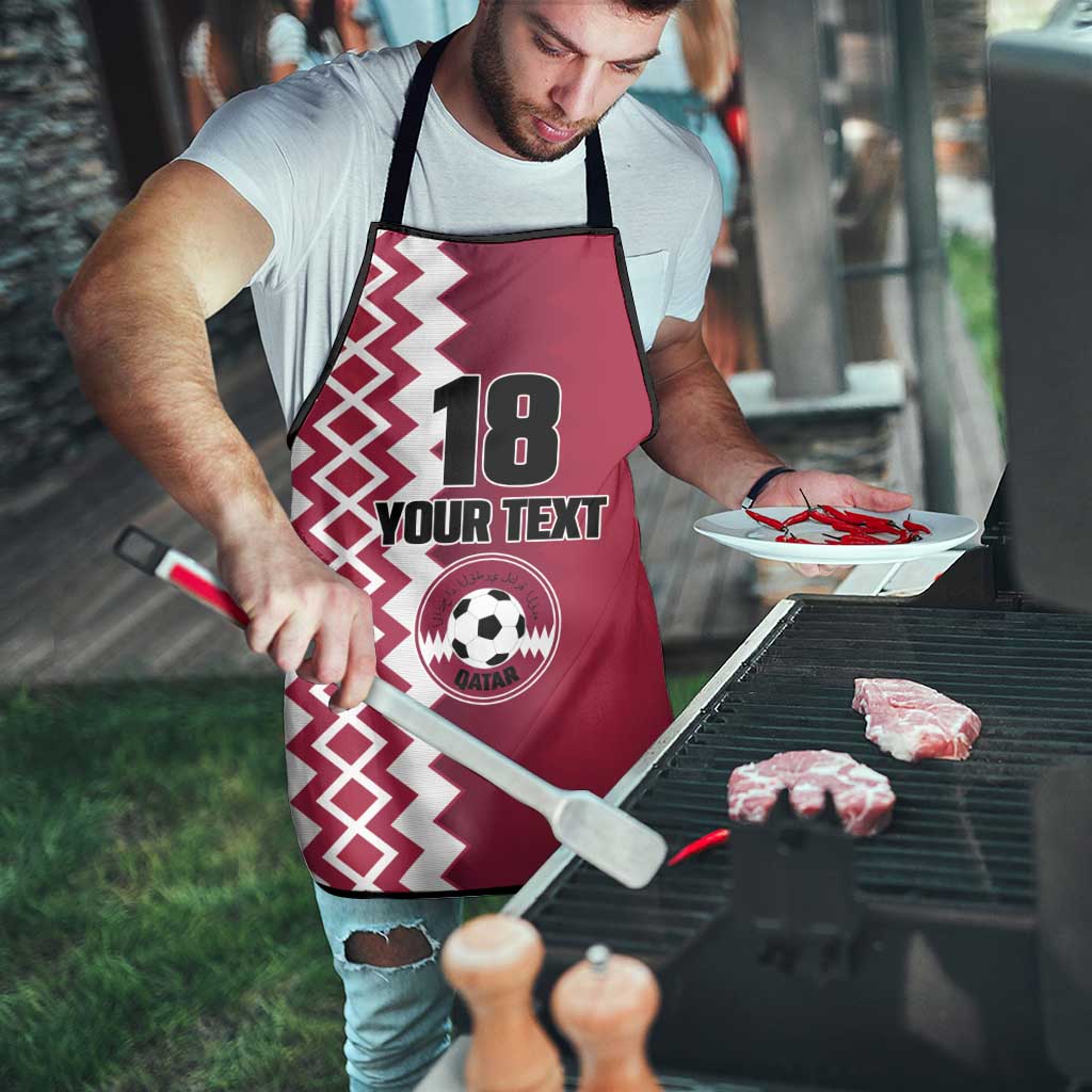 Custom Qatar Football Apron Maroon One Go Champion - Wonder Print Shop