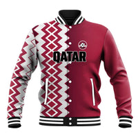 Custom Qatar Football Baseball Jacket Maroon One Go Champion - Wonder Print Shop