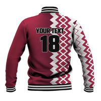 Custom Qatar Football Baseball Jacket Maroon One Go Champion - Wonder Print Shop