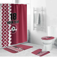 Custom Qatar Football Bathroom Set Maroon One Go Champion - Wonder Print Shop