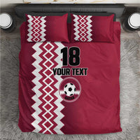Custom Qatar Football Bedding Set Maroon One Go Champion - Wonder Print Shop