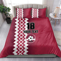 Custom Qatar Football Bedding Set Maroon One Go Champion - Wonder Print Shop