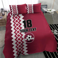 Custom Qatar Football Bedding Set Maroon One Go Champion - Wonder Print Shop