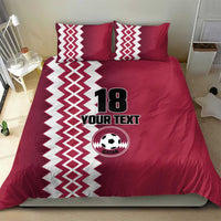 Custom Qatar Football Bedding Set Maroon One Go Champion - Wonder Print Shop