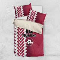 Custom Qatar Football Bedding Set Maroon One Go Champion - Wonder Print Shop