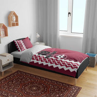 Custom Qatar Football Bedding Set Maroon One Go Champion - Wonder Print Shop