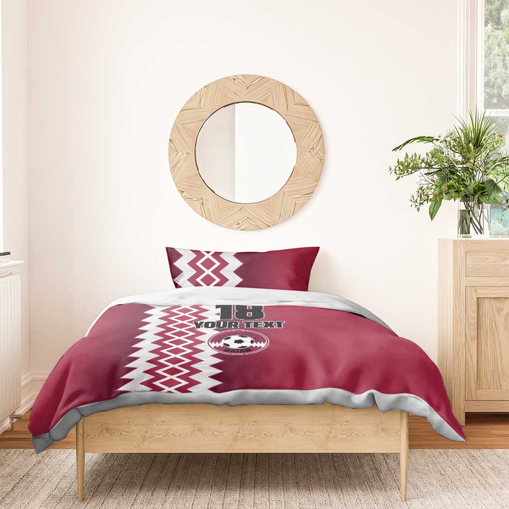 Custom Qatar Football Bedding Set Maroon One Go Champion - Wonder Print Shop
