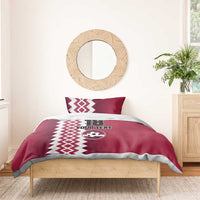 Custom Qatar Football Bedding Set Maroon One Go Champion - Wonder Print Shop