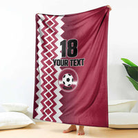 Custom Qatar Football Blanket Maroon One Go Champion - Wonder Print Shop