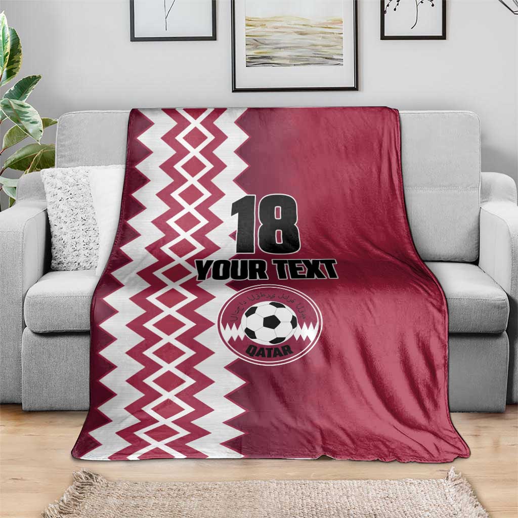Custom Qatar Football Blanket Maroon One Go Champion - Wonder Print Shop