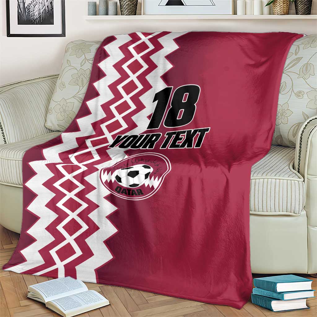 Custom Qatar Football Blanket Maroon One Go Champion - Wonder Print Shop
