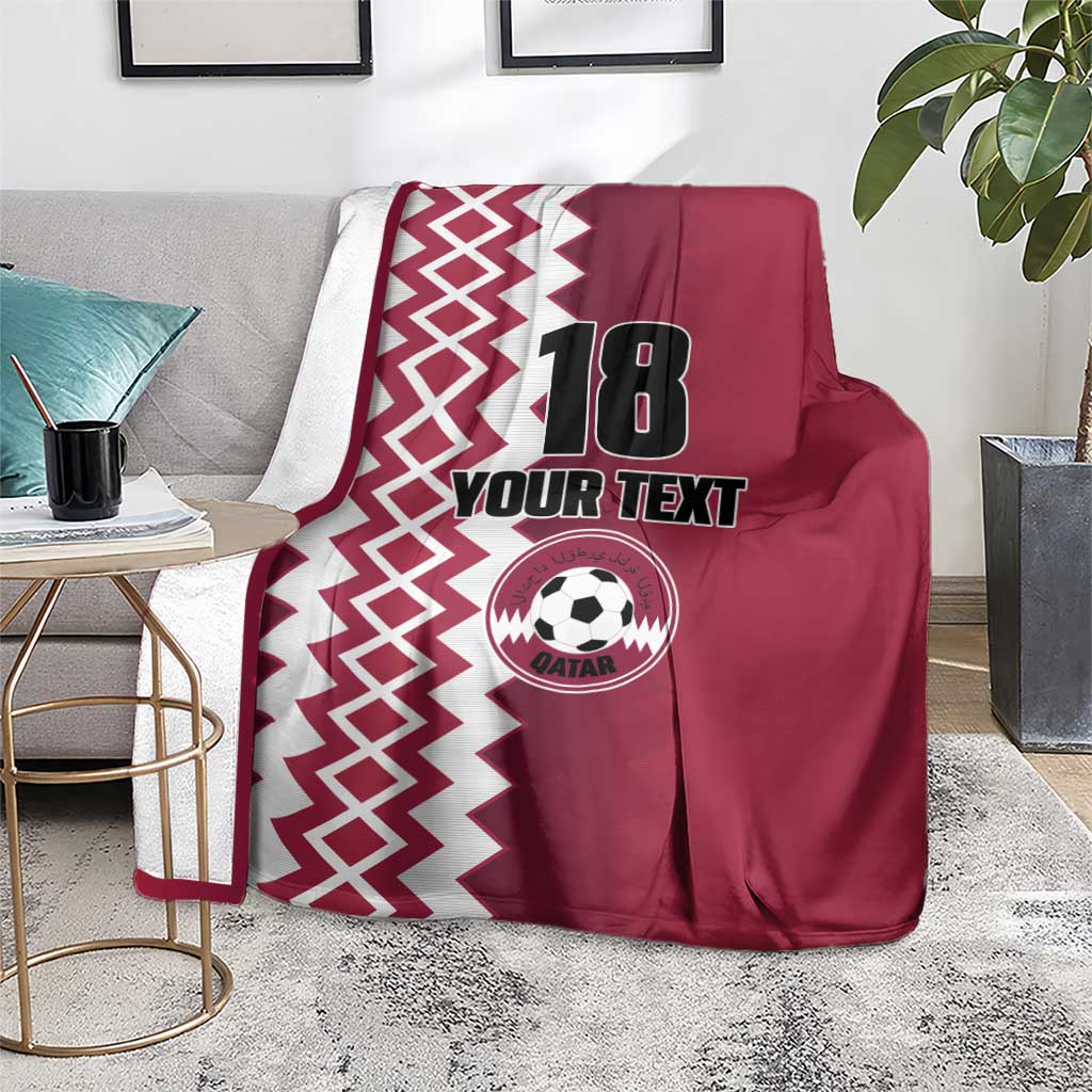 Custom Qatar Football Blanket Maroon One Go Champion - Wonder Print Shop