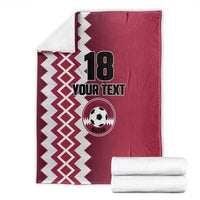 Custom Qatar Football Blanket Maroon One Go Champion - Wonder Print Shop