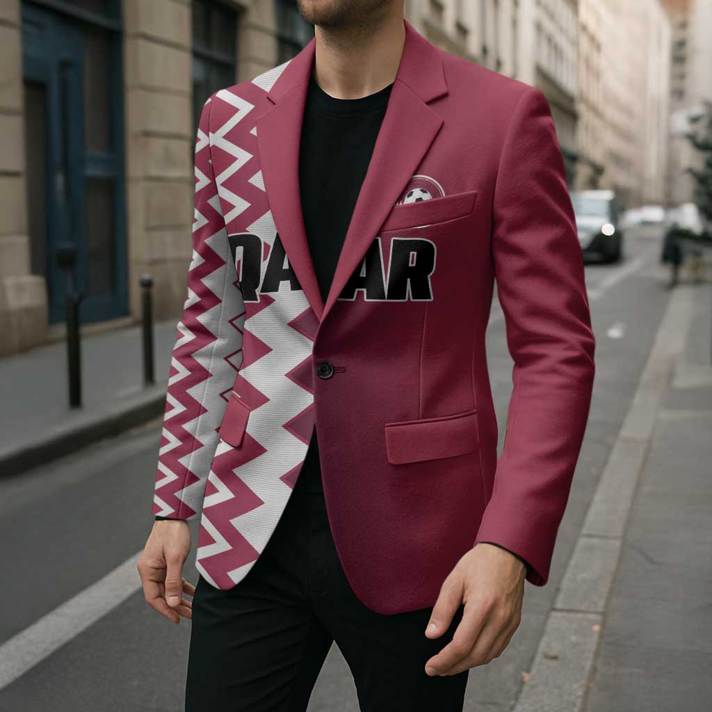 Custom Qatar Football Blazer Maroon One Go Champion - Wonder Print Shop