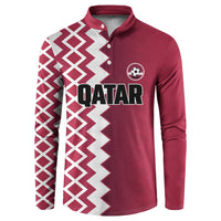 Custom Qatar Football Button Sweatshirt Maroon One Go Champion - Wonder Print Shop