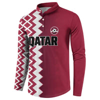 Custom Qatar Football Button Sweatshirt Maroon One Go Champion - Wonder Print Shop