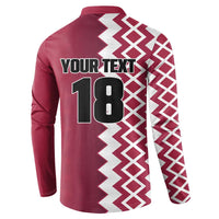 Custom Qatar Football Button Sweatshirt Maroon One Go Champion - Wonder Print Shop