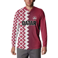 Custom Qatar Football Button Sweatshirt Maroon One Go Champion - Wonder Print Shop