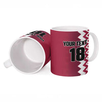 Custom Qatar Football Ceramic Mug Maroon One Go Champion - Wonder Print Shop