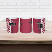 Custom Qatar Football Ceramic Mug Maroon One Go Champion - Wonder Print Shop